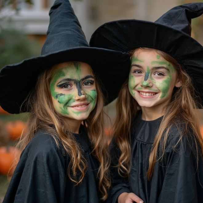 makijaż czarownicy na halloween dla dzieci